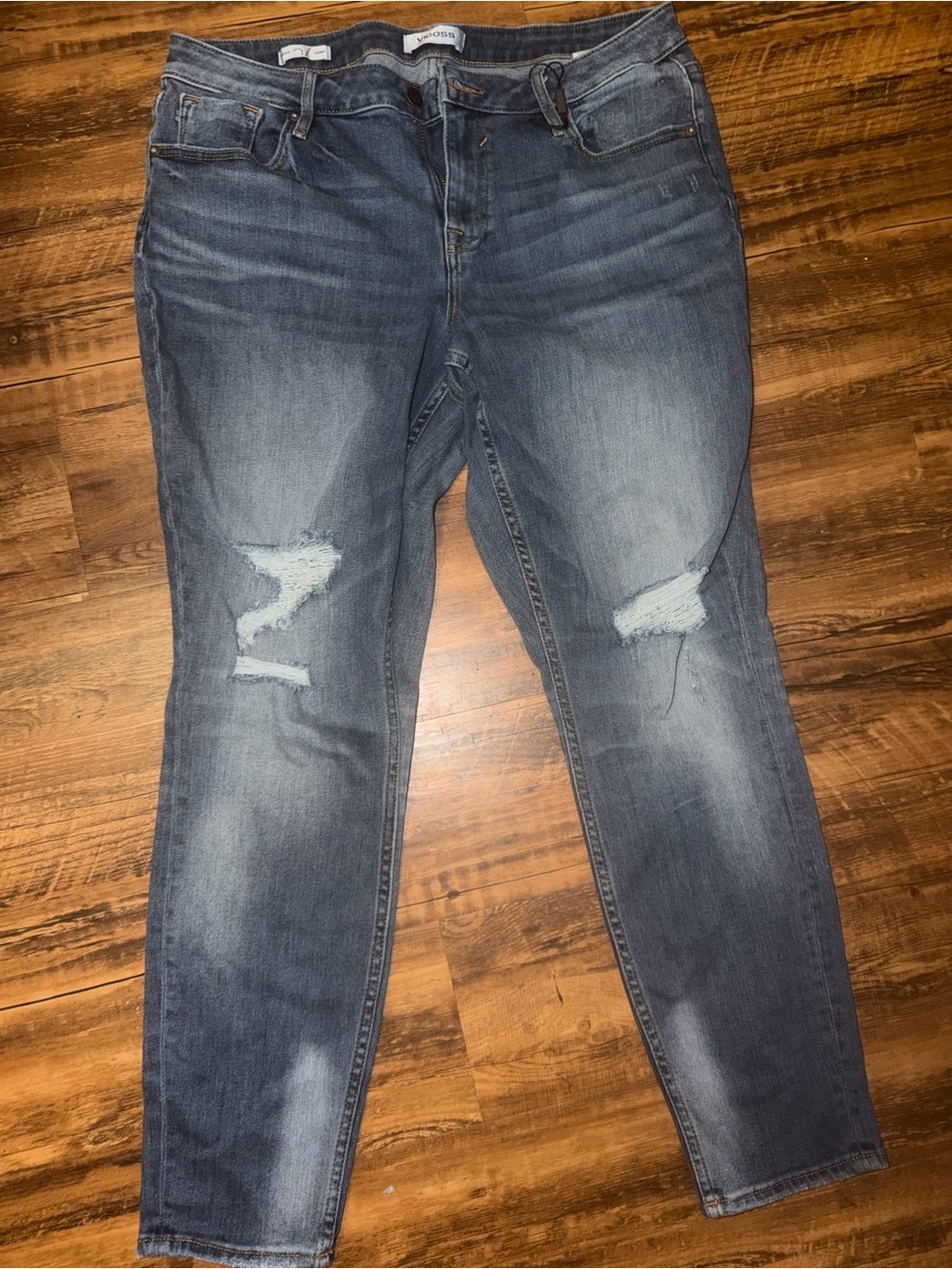 Vigoss Women’s Skinny Distressed Jeans - Medium Blue Wash